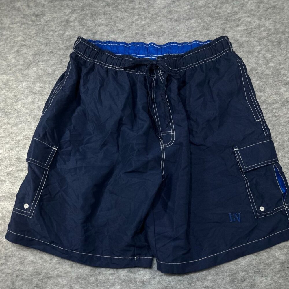 Cromer‎ Mens XL Navy Cargo Swim Shorts With Pockets & Drawstring